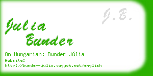 julia bunder business card